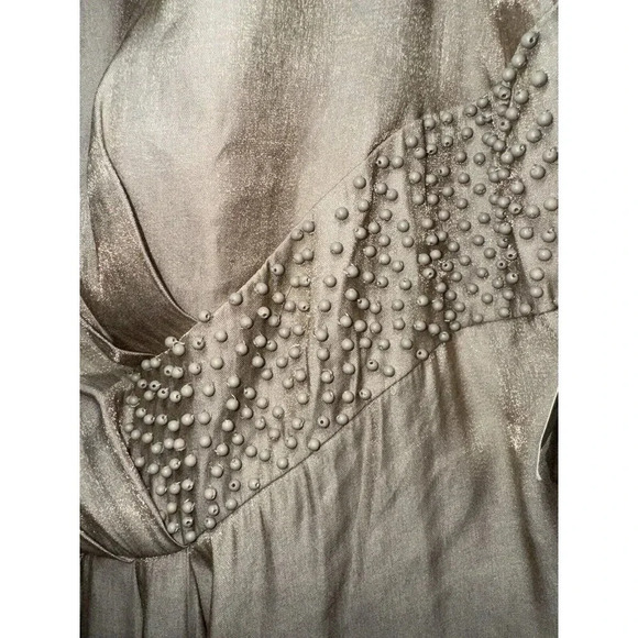 NWT $140 Coldwater Creek Beaded gold Shimmer cocktail Dress Women’s Plus Size 24 - Picture 3 of 9